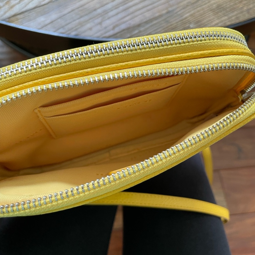 Bright Yellow Coach cross body. Two zippered compartments. - Picture 2 of 8